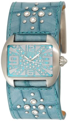 EOS New York Women's 9SBLU Copa Blue Leather Strap Watch