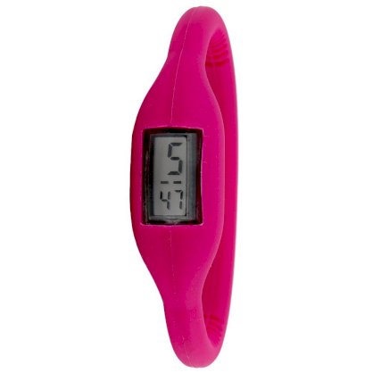 Golden Classic Women's 2174-fuchsia "Sporty Jelly" Skinny Fuchsia Silicone Digital Watch