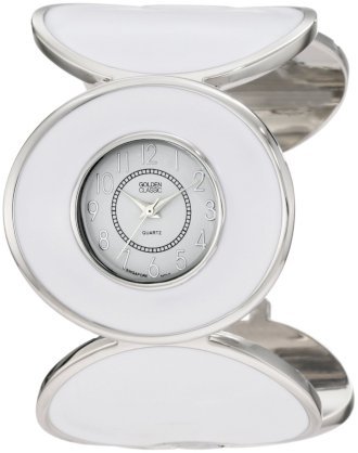 Golden Classic Women's 2345-WhiteSilver "Infinity" Elegant Circular White and Silver Bangle Watch