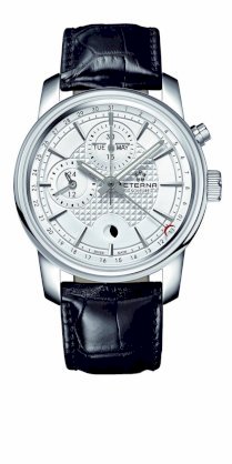 Eterna Watches Men's 8340.41.17.1186 Soleure Black Leather Multifunction Chrono Watch