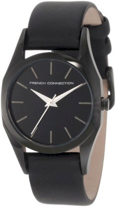  French Connection Women's FC1039B Classic Round Ion-Plating Black Watch
