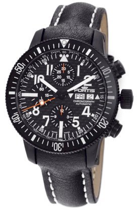 Fortis Men's 638.28.71L B-42 Official Cosmonauts Automatic Chronograph Black Dial Watch