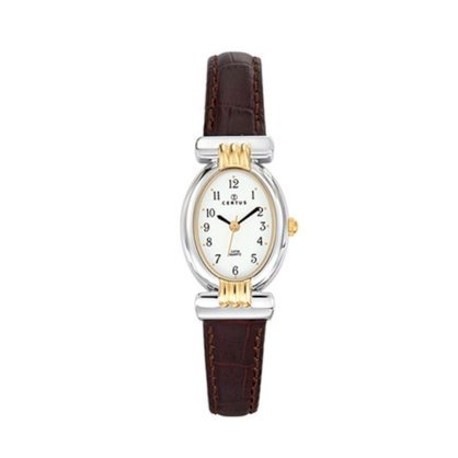 Certus Women's 645343 Classy Black Calfskin Bracelet White Dial Watch