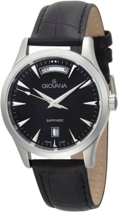 Grovana Men's 1201.1537 Traditional Quartz Black Dial Watch