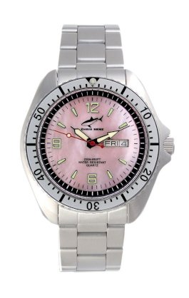 Chris Benz One Man 200m Pink - Silver MB Wristwatch for Him Diving Watch
