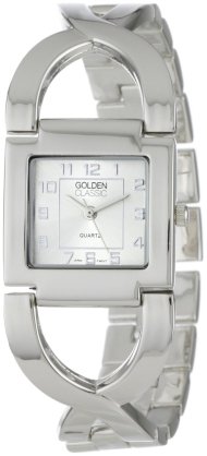 Golden Classic Women's 2269-Silver "Sunday Brunch" Classic Silver Bezel Uniquely Linked Band Watch