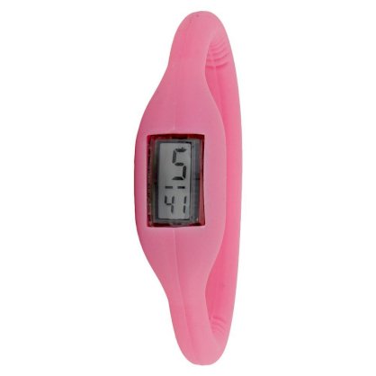 Golden Classic Women's 2174 pink "Sporty Jelly" Skinny Pink Silicone Digital Watch