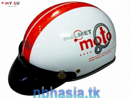 Mũ bảo hiểm ASIA - 105 Mô tô - Trắng sọc đỏ