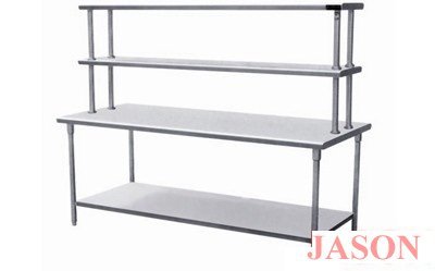 Bàn inox 1 sạp dưới giá 2 tầng JASON BJS1S