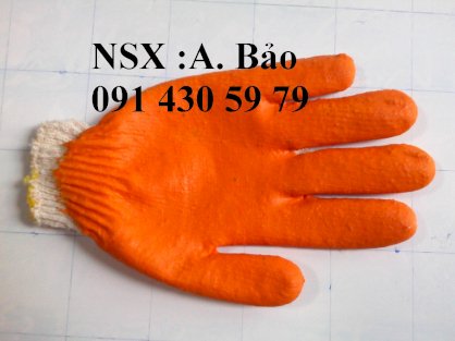 Găng tay len phủ cao su lòng bàn tay loại mỏng A. Bảo 17N6 - 88