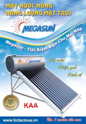 Máy nước nóng năng lượng mặt trời Megasun 300 Lít KAA