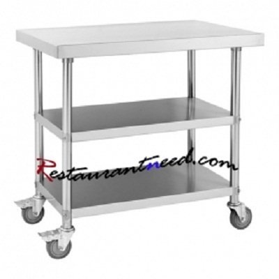 SS304 Mobile Work Bench With 2 Under Shelfs TS006-11