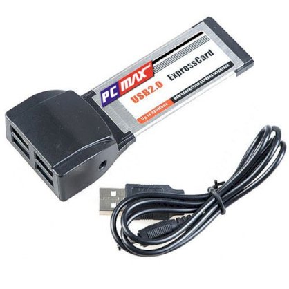 4-Port USB 2.0 34mm Express Card Adapter for Laptop