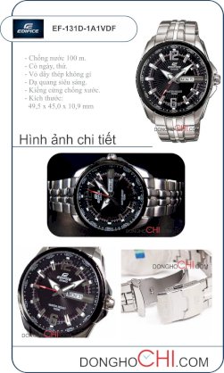 Đồng hồ đeo tay nam CASIO EDIFE: EF-131D-1A1VDF