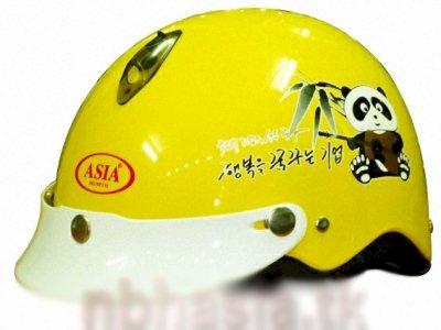 Mũ bảo hiểm trẻ em ASIA - 103S Vàng - Tem Gấu trúc