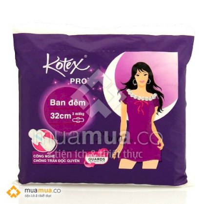 Băng vệ sinh Kotex Pro, Ban đêm 32cm, 3 miếng / Kimberly-Clark