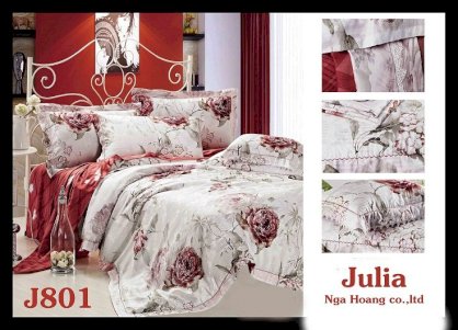 Bộ drap ga gối lụa tơ tằm Julia J801