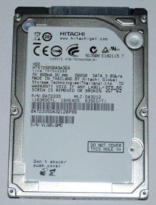 Hitachi 320GB - 5400rpm - 8MB Cache - SATA 3