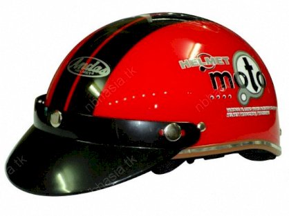 Mũ bảo hiểm ASIA - 105 Mô tô - Đỏ sọc đen