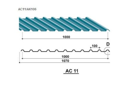 Tấm lợp truyền thống Austnam AC 11 dày 0.47 ASTM A653/ JIS G3312