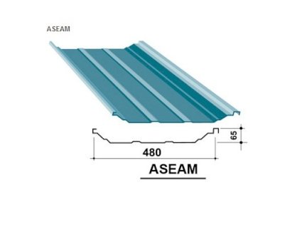 Tấm lợp không vít Austnam ASEAM 480 dày 0.45 ASTM A653M/ JIS G3312