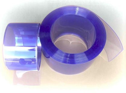 Rèm nhựa PVC màu xanh dương QM-35