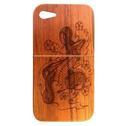 Case gỗ Iphone4/Iphone4s khắc nổi 2D-Rắn
