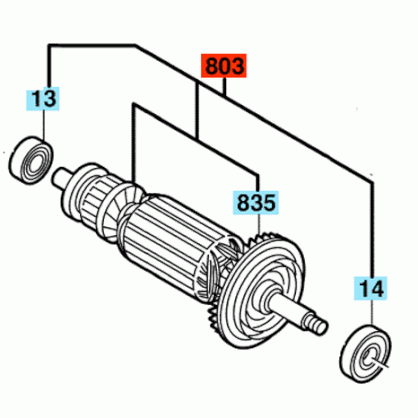 Rotor máy mài Bosch GWS 14-125CI