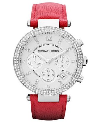 Michael Kors Watch, Women's Chronograph Parker Pink Leather Strap 39mm MK2278