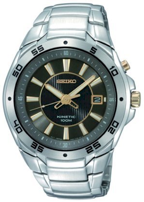 Seiko Men's SKA431 Stainless Steel Analog with Black Dial Watch