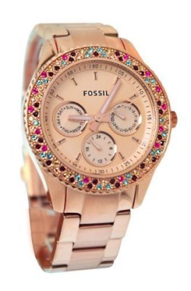 Fossil ES3198 Stella Stainless Steel Watch, Rose