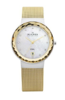 Skagen Faceted Glass Bezel Watch 456LSG  