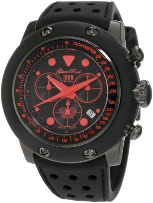 Glam Rock Men's GR90110 Racetrack Collection Chronograph Black Silicone Watch