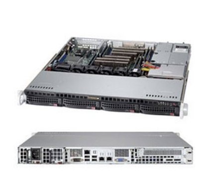 Server Supermicro Server 1U 6017R-M7UF (Intel Xeon E5-2600, RAM Up to 256GB DDR3, HDD 4x 3.5 Hot-swap SATA, Power Supply 400W)