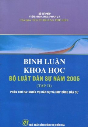 Bình luận khoa học bộ luật dân sự năm 2005 (tập 1) 