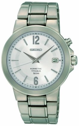 Seiko Men's SKA479 Kinetic Titanium Bracelet Watch