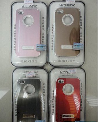 Ốp lưng upnow inox đính đá viền cho iphone 4 / iphone 4S VO32