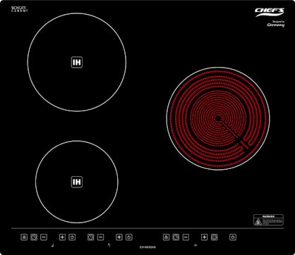 Bếp hỗn hợp ba Chef's EH-MIX54A (2 từ-1 điện)