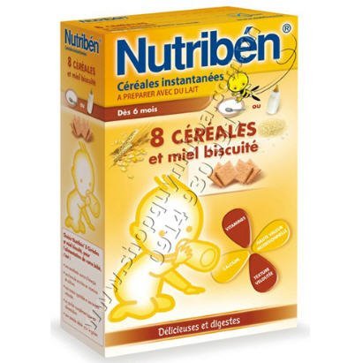 Bột ăn dặm Nutriben 6 tháng, vị 8 ngũ cốc và mật ong, bích quy
