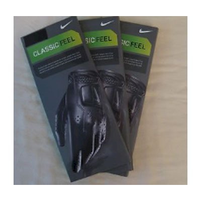 New Nike Classic Feel Black Golf Gloves (3-Pack) Left Hand Regular Medium-Large