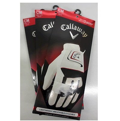New Lot Callaway Men's X Hot 2013 Golf Glove White - Left Hand Cadet Medium