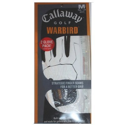 Callaway Golf Warbird Men's Medium Reg Left 2 Pack White Gloves 
