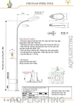 Trụ đèn đường bát giác AQP-6M