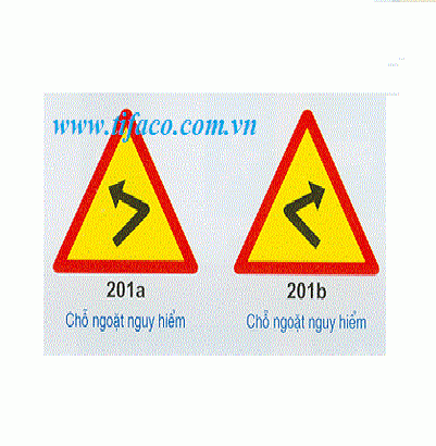 Biển báo giao thông 201a,b -Chỗ ngoặt nguy hiểm vòng bên trái,phải