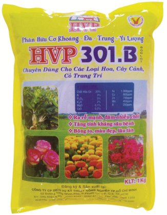 Phân hữu cơ khoáng Đa - Vi lượng HVP 301B chuyên dùng cho Hoa Kiểng