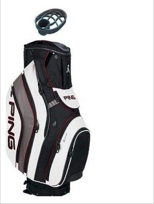 Karsten PING Golf 2013 Pioneer Cart Bag Black White Charcoal 9 Pockets