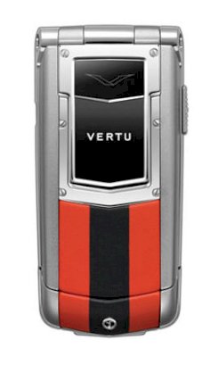 Vertu Constellation Ayxta Stainless Steel, Red and Black Leather