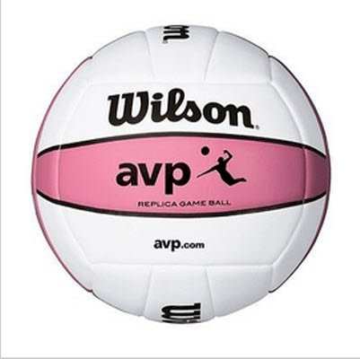 Wilson WTH4679 AVP Replica Game Ball Volleyball White/Pink