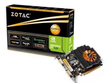 Zotac GeForce GT 420 Synergy Edition 1GB [ZT-40801-10L] (Nvidia GeForce GT 420, DDR3 1GB, 128-bit, PCI Express 2.0 x16)