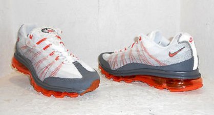 Nike Air Max 95 Dynamic Flywire Running Sneakers White Orange Mens Sz 8.5